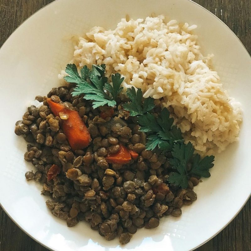 Lentils and brown rice is my ultimate comfort food